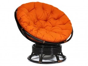 Кресло-качалка Papasan w 23/01 B с подушкой Antique brown, ткань Оранжевый в Кыштыме - kyshtym.магазин96.com | фото