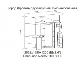 Кровать двухъярусная комбинированная в Кыштыме - kyshtym.магазин96.com | фото