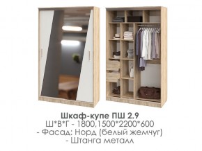 шкаф-купе ПШ-2.9 1500 Норд Белый жемчуг 1500 в Кыштыме - kyshtym.магазин96.com | фото